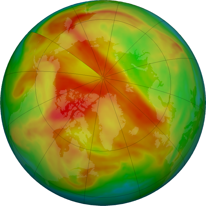Arctic ozone map for 29 March 2022